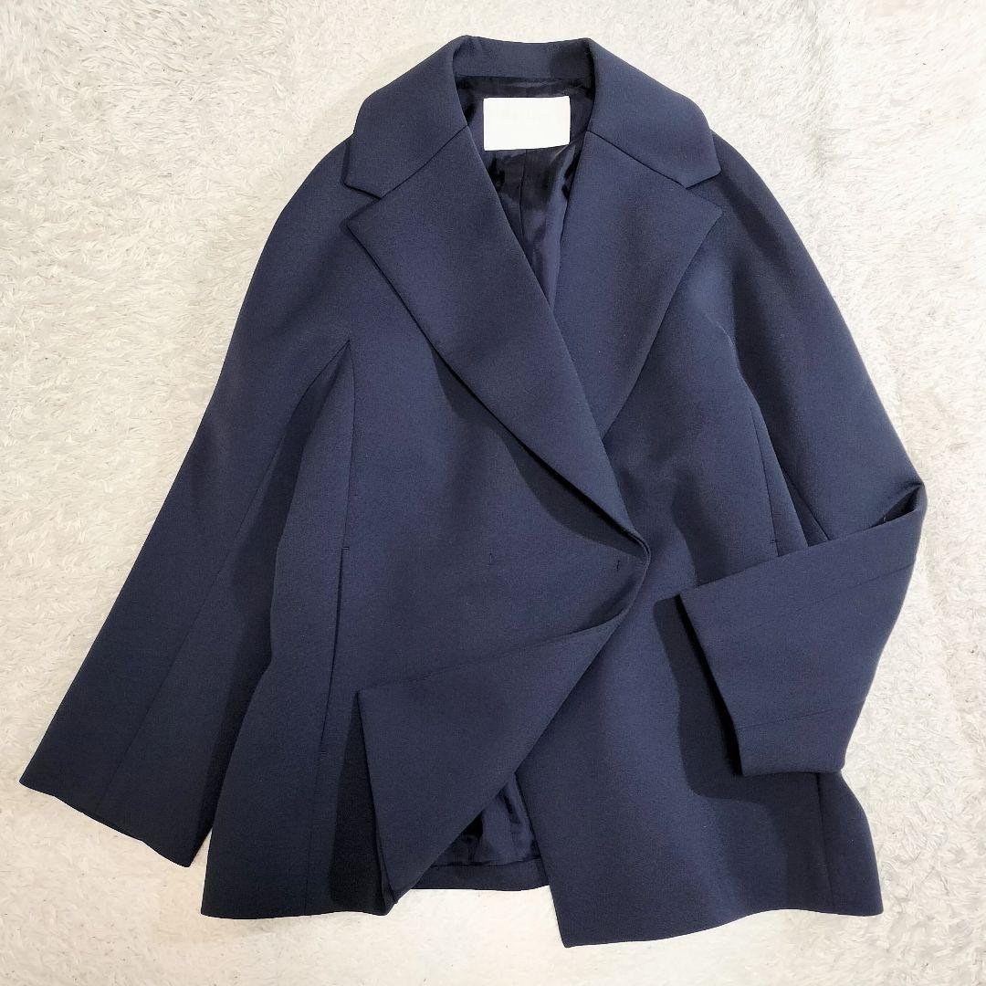 極美品　ボールジィ　スキューバジャージーショートコート　紺　小さいサイズ　34