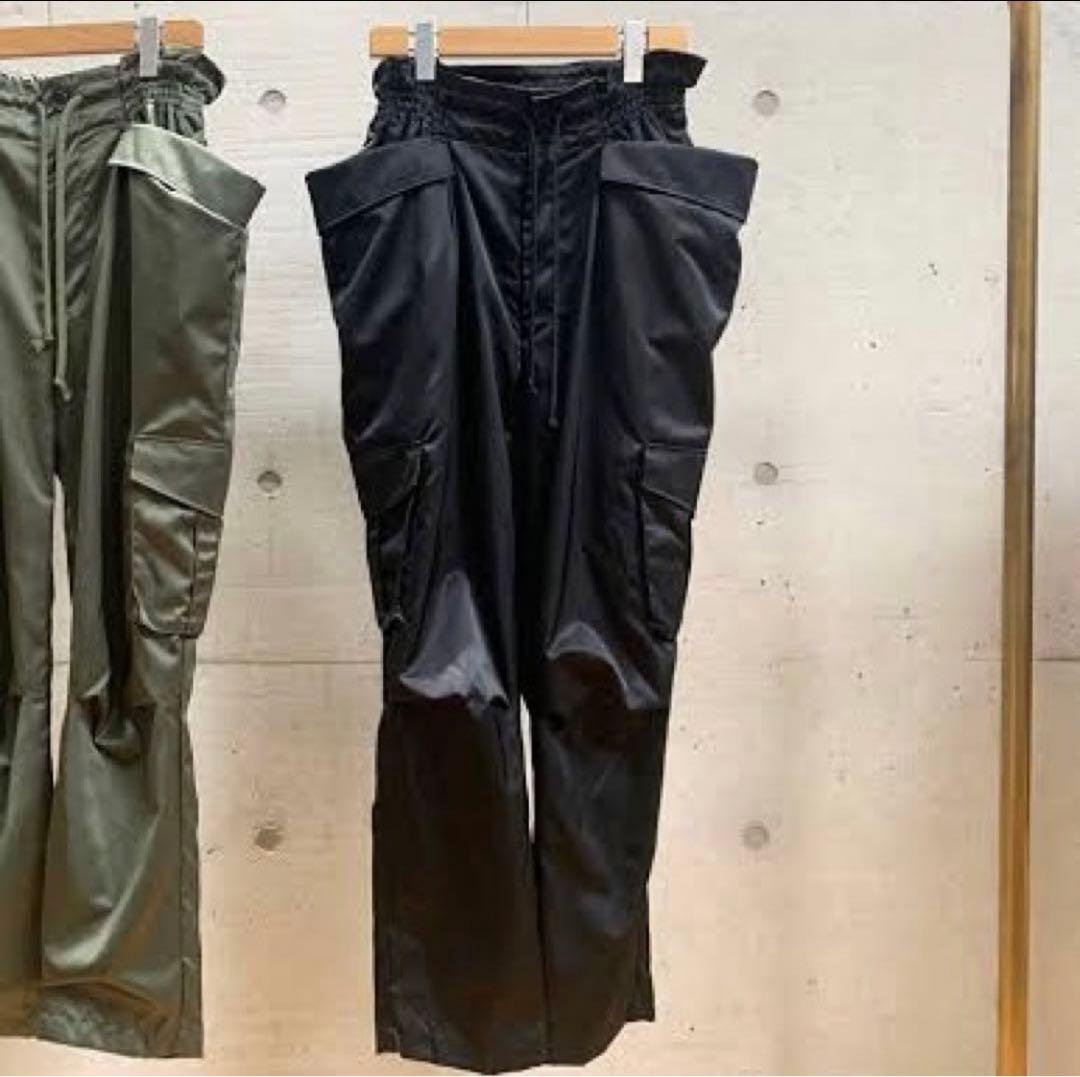 NOIR KEI NINOMIYA サテン　カーゴパンツ　ブラック　S