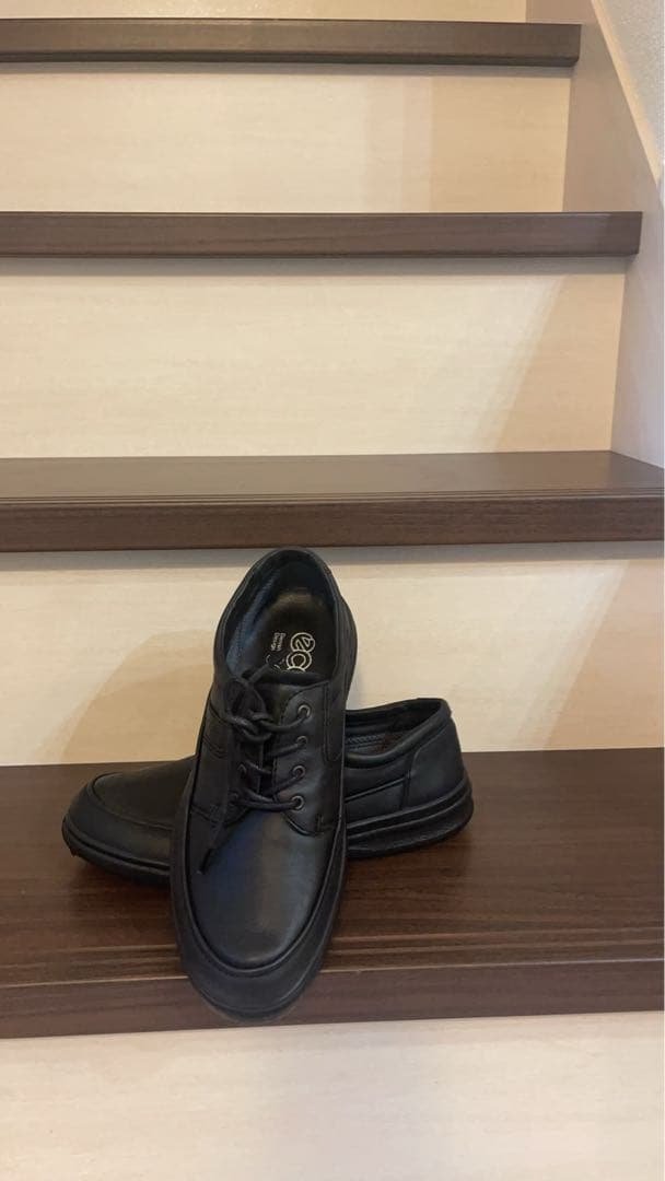 ECCO　エコー　25.5　EEEレザーシューズ　本革　ウォーキングシューズ　黒