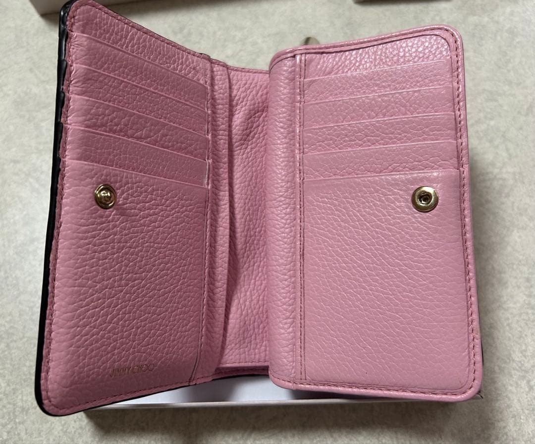 JIMMY CHOO ピンク 星型スタッズ 二つ折り財布　正規品！