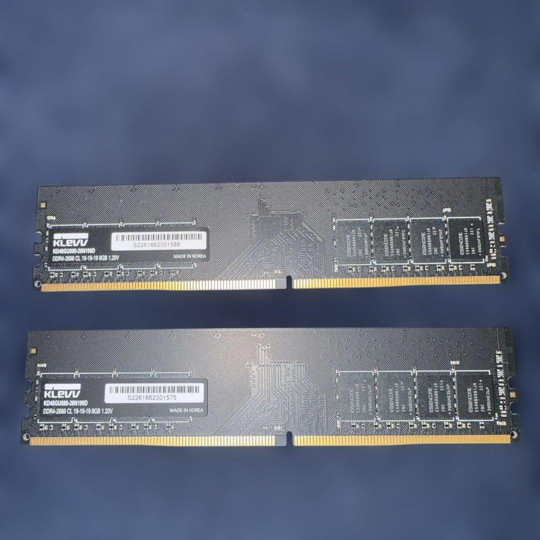 KLEVV DDR4 2666MHz 8GB メモリ 2個セット