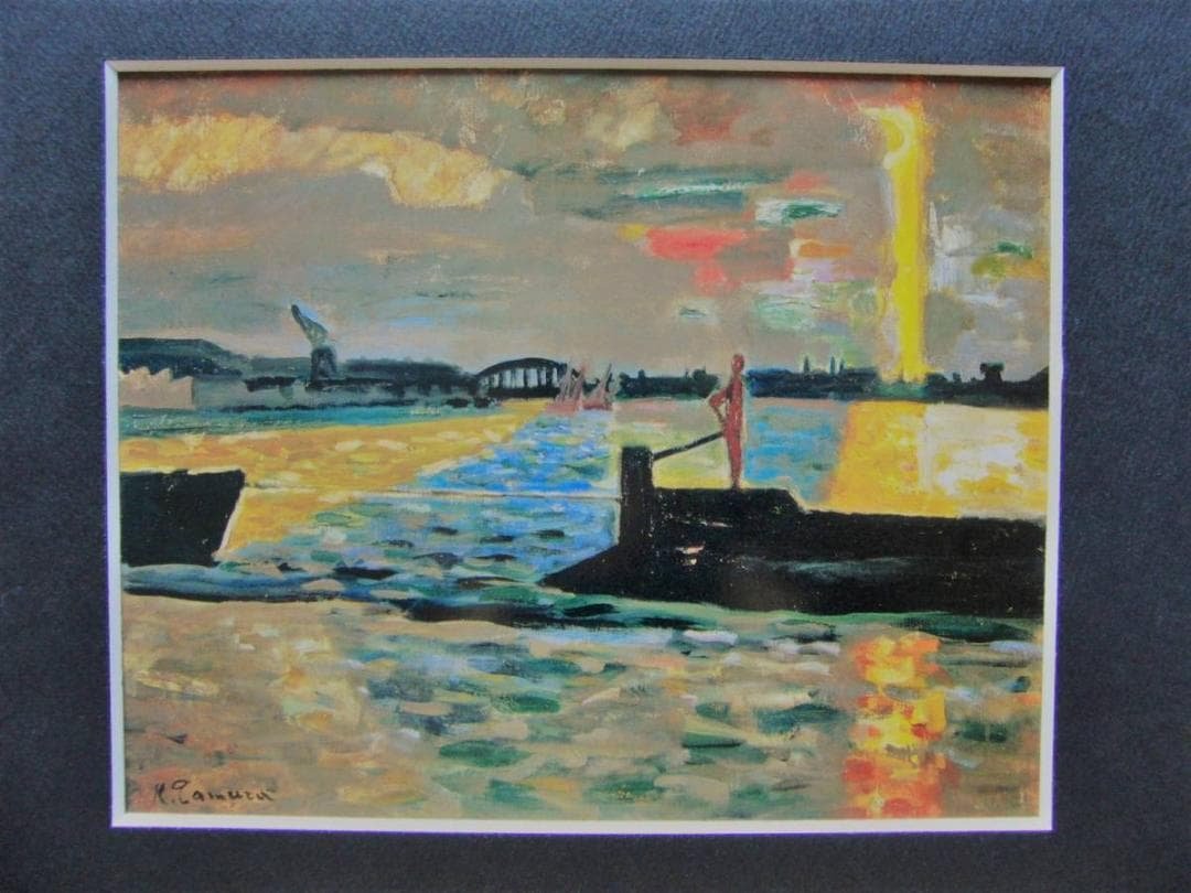 田村孝之介、『隅田川』、希少画集画、状態良好、新品高級額装付