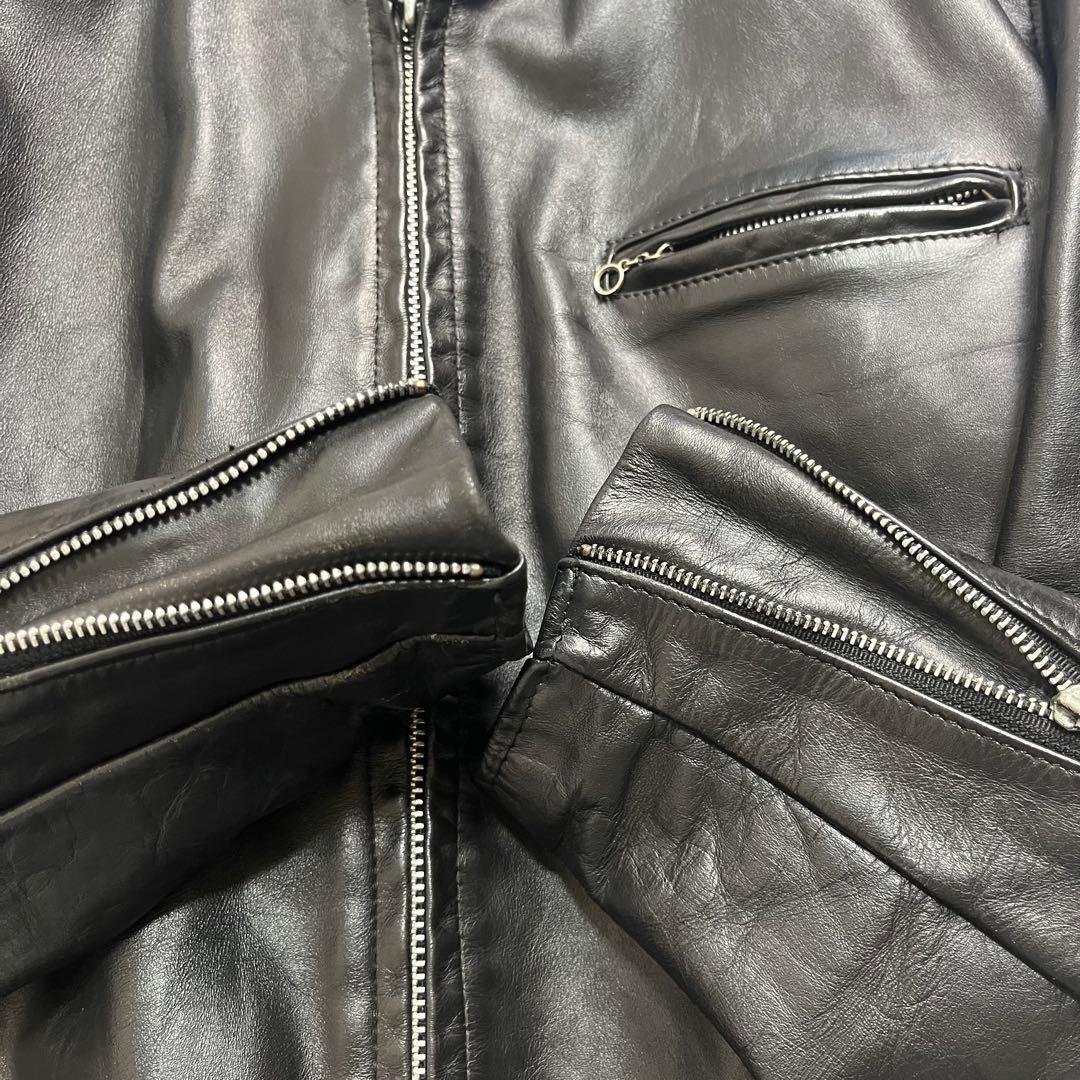 奇跡の44size✨【米国製】schott シングルライダース 641 黒