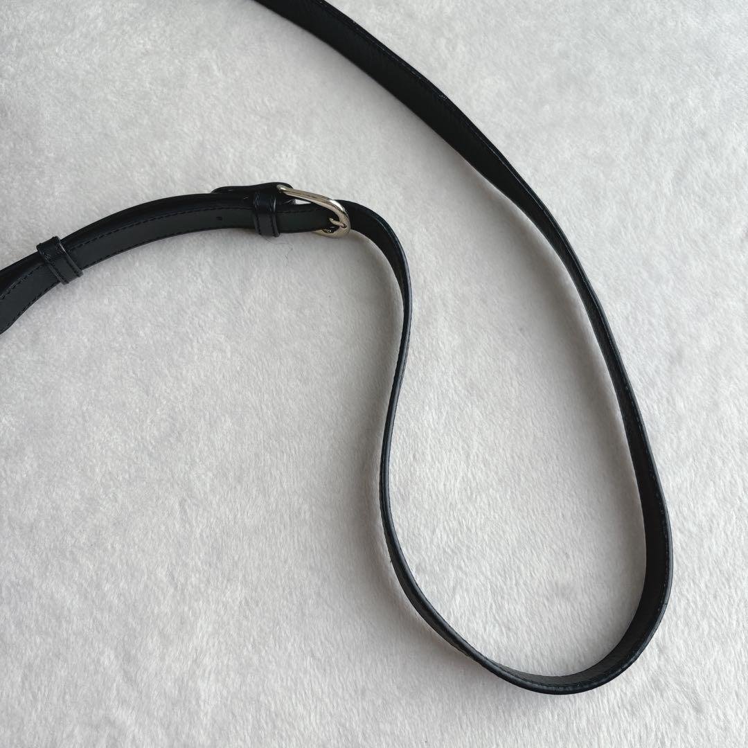 【美品】アーペーセー　ショルダーバッグ　ハーフムーン　サフィアーノ　黒