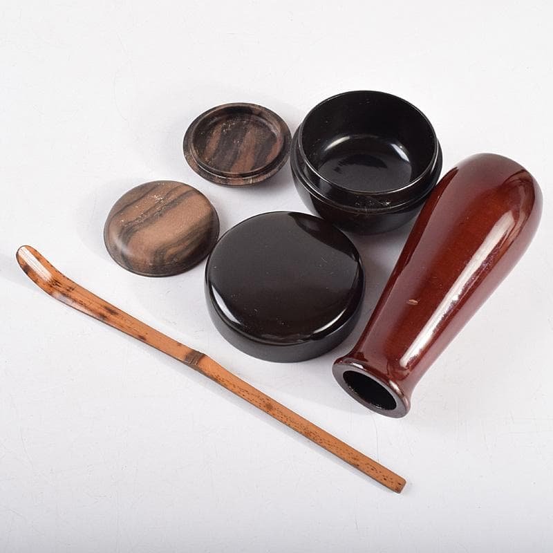 茶道具　利休茶箱　寿楽造　茶碗　西村徳泉造　振出など　七点一式　M　R9321