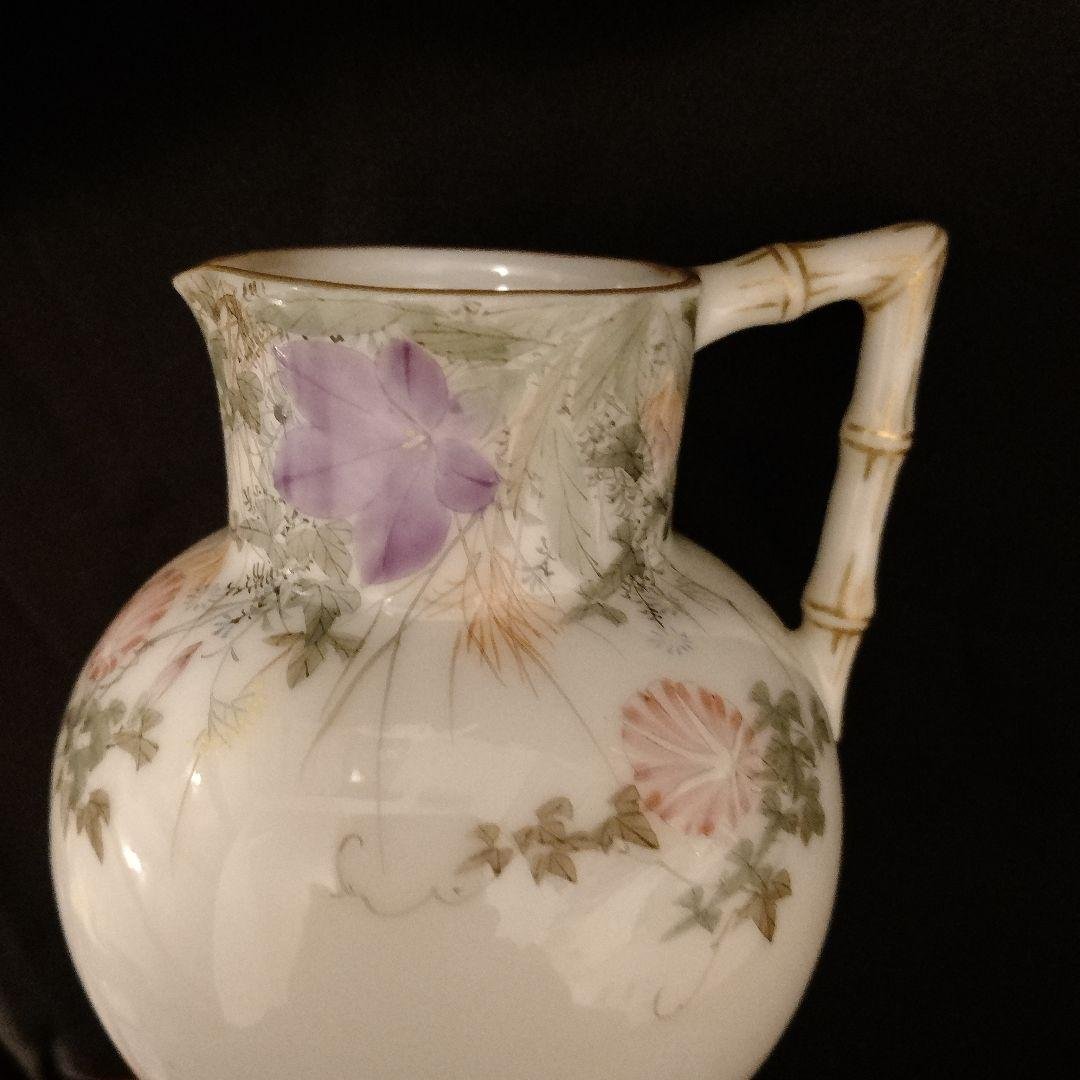 明治時代　横浜焼　井村彦次郎　朝顔　クリーマー　里帰り　輸出品